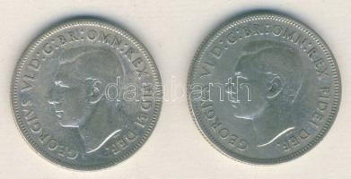 Ausztrália 1951-52. 1Fl Ag (2x) T:2- / Australia 1951-52. 1 Florin Ag (2x) C:VF
