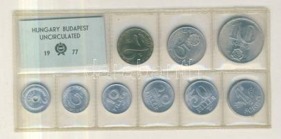1977. 2f-10Ft 9db klf érmés forgalmi sor fóliatokban T:1