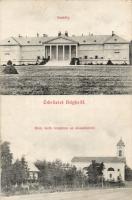 Dég kastély és katolikus templom az olvasókörrel