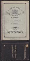 cca 1920-1940 Kis okmány tétel: vasúti igazolvány, betétkönyv, 2 db fejléces számla
