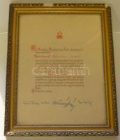 1939 Erdélyi Szélmíves Céh díszoklevél üvegezett keretben 30x38 cm