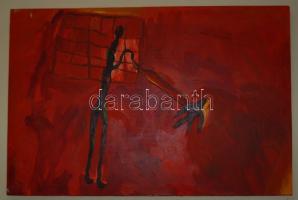 Orbán Attila (1958): Grate figure, akril-vászon, jelzett, 120x80 cm