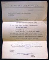 1942. a Budai Izraelita Hitközség levele Dr. Heller Bernát professzor úrnak, a hitközségi választmányi tagságról
