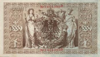 Német Birodalom 1910. 1000M (7x) T:I,II / German Empire 1910. 1000 Mark (7x) C:Unc,XF