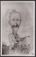 1935 Bagi vadász-sylvester: Karikatúra-album, Vidor karikatúrákról készült 14 db fotó, + a borítón e...