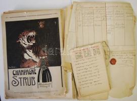 cca 1890-1940 kb 30 darabos vegyes okmánytétel