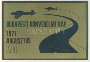 1971. augusztus 20. Budapesti Honvédelmi nap emlékplakett eredeti tokban T:2
