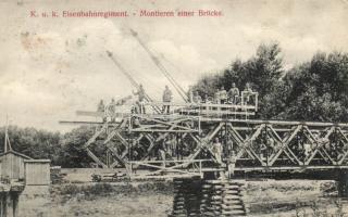 Military WWI K.u.K. railway regiment, bridge construction (Rb)