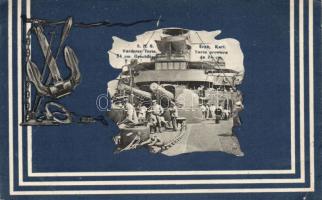 SMS Erzherzog Karl, cannons on board (EB)