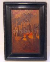 cca 1910 Igényes fa intarzia keretben / Wooden inlay 25x35 cm