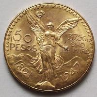 Mexikó 1947. 50P Au "Függetlenség" (41.66g) utánveret T:2 /  Mexico 1947. 50 Pesos Au "Independence" (41.66g) restrike C:XF