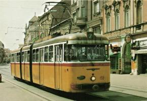 Villamosok - 10 db használatlan modern képeslap (Szeged, Miskolc, Budapest, Debrecen