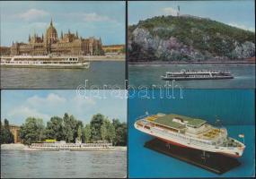 Dunai hajók - 10 db képeslap, illetve fotó