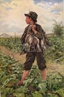 9 db háború előtti Kutya motívumlap, közte néhány Vadász motívum is