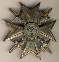 Német 3. Birodalom 1936-39. "Spanyol Érdemkereszt ezüst fokozat" kitüntetés gyűjtői replika T:2 / German Third Reich 1936-39. "Spanish Cross in silver" replica with ribbon C:XF