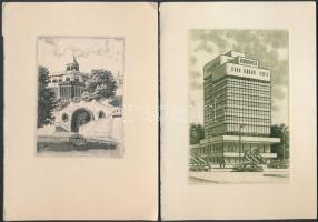 Budapest 4 db rézkarc 16x12 cm