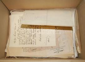 cca 1850-1950 Régi nyomtatványok, papírok: metszetek, lithoképek,. okmányok, igazolványok, stb... ös...