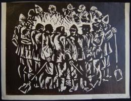 Papp György (1936): 6 db különböző, közepes méretű jelzett linómetszet