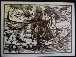 Papp György (1936): 6 db különböző, közepes méretű jelzett linómetszet