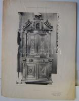 7 db klf régi rajz, nyomat és díszletterv