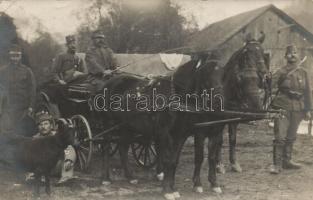 Military WWI Hungarian soldiers, carriage photo (EK)
