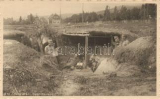 Military WWI Hungarian artillery in the trench