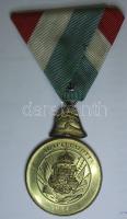 "A Magyar Országos Tűzoltó Szövetség X éves Szolgálati Érme" aranyozott Br, szalaggal, tűzoltósisakkal T:2