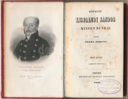 Kisfaludi Kisfaludy Sándor: Mindenmunkái I. kötet. Pest 1847 Heckenast Gusztáv. Korabeli kissé kopott aranyozott egészvászon kötésben