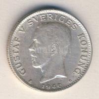 Svédország 1940. 1K Ag "V.Gusztáv" T:2 / Sweden 1940. 1 Krona Ag "Gustaf V" C:XF