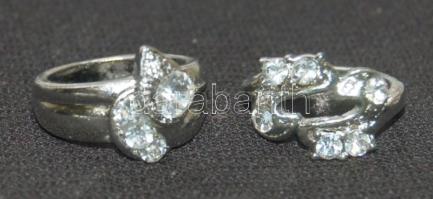 2 db női ezüst (Ag) gyűrű cirkóniákkal díszítve 15,96gr
