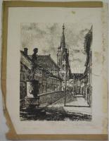 3 db Malanics jelzésű rézkarc cca 20x30 cm