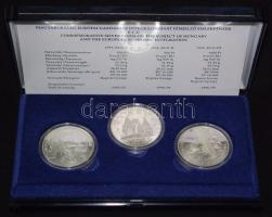 1993-1995. 500Ft Ag (2x) + 1000Ft Ag "Integráció az EU-ba" ECU I-II-III a teljes sorozat dísztokban! T:PP Tanúsítvánnyal!