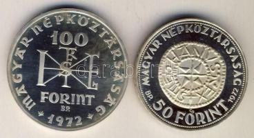 1972. 50Ft Ag + 100Ft Ag "I. István" pár T:PP Csak 6000db!