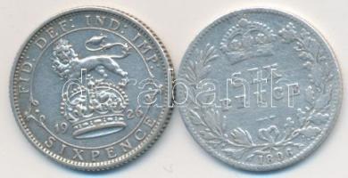 Nagy-Britannia / Great Britain 1896. 6 Pence Ag "Victoria" + 1926. 6 Pence Ag "George...