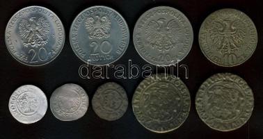 Lengyelország / Poland tétel, benne: 1492-1501. 1/2Gr Ag + 1511. 1/2Gr Ag (2x) + 1547. 6Gr (2x) hamis (fake) + 1968. 10Zl + 1974-1978. 20Zl (3x) T:vegyes / C:Mixed