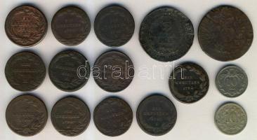 Ausztria / Austria tétel, benne: 1780-1790. 1Kr (11x) többféle verdejellel (with different mint marks) + 1800. 6K + 1812. 3K + 1909-1916. 10f (2x) T:vegyes / C:Mixed