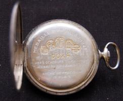 Doxa márkájú sorszámozott 15 rubis ezüst zsebóra belül gravírozott résszel, szép és működőképes javí...