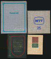 4 db klf témájú minikönyv: Magyar városok címerei, 25 éves az MTV, Tisztuló idő, Maxim Gorkij: Január 9-Az ember