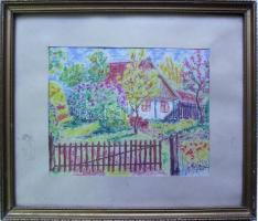 Paál István jelzéssel: Pasztel-papír, jó keretben 39x33 cm