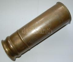 II. világháborús holland réz ágyúhüvely gravírozással 29cm magas