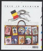 Famous Belgians in the world mini sheet, Híres belga emberek a világban kisív, Belgier in der Welt Kleinbogen