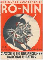 ~1940 Hajdú László színházi szakember feljegyzései, korabeli színházi hirdetés hátoldalán szereposzt...