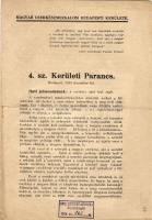 1943 A Magyar Cserkészmozgalom Budapesti Kerületének 4. sz. kerületi parancsa