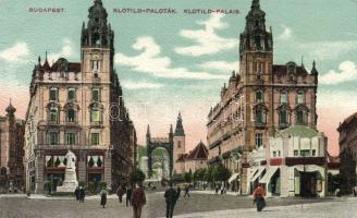 Budapest V. Klotild-paloták Skrivan Ferenc kereskedésével