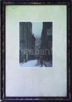 cca 1930 Innsbruck városképes fotó üvegezett keretben / Innsbruck vintage photo in glass frame 36x51 cm