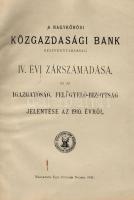 1911 A Nagykőrösi Közgazdasági Bank zárszámadása; Nagykőrösi Első Ottinger nyomda
