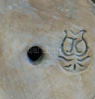 K jelzéssel: Barna mázas kerámia leány figura 24cm magas