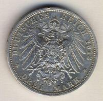 Német Birodalom / Poroszország 1913A 3M Ag "II. Vilmos" T:2 German States / Prussia 1913A 3 Mark Ag "Wilhelm II" C:XF