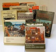 9 db klf utazással kapcsolatos könyv: Szibéria, Franciaország, Dunántúl, Hispánia, Világjáró bakancsok, stb.