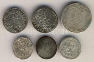 ~1670-1692. 6db klf Ag "I. Lipót" érme T:3,3-